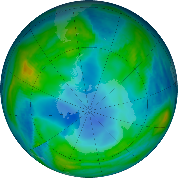 Antarctic ozone map for 30 May 1987